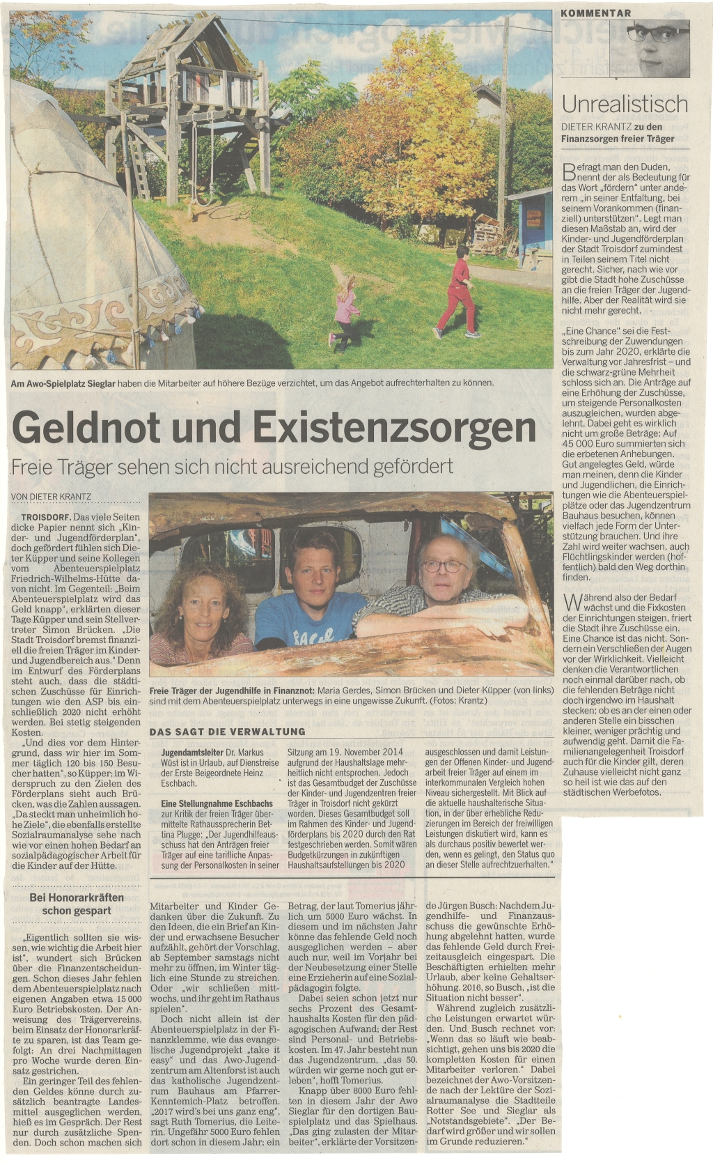 Geldnot und Existenzsorgen